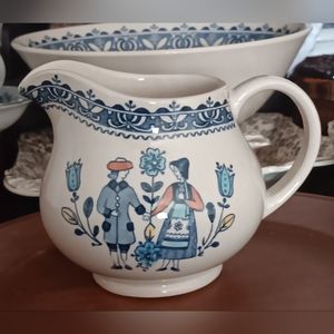 Vintage Johnson Brothers HEARTS and FLOWERS Old Granite Creamer